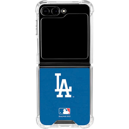 MLB Los Angeles Dodgers - Solid Distressed Galaxy Z Flip6 Clear Case